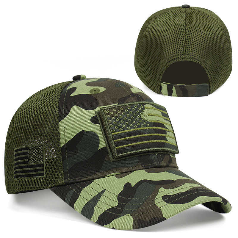 Snapbacks Nouveau coton drapeau américain casquette de baseball hommes camouflage sport hip hop visière extérieur réglable chapeau de soleil pour femmes G230529