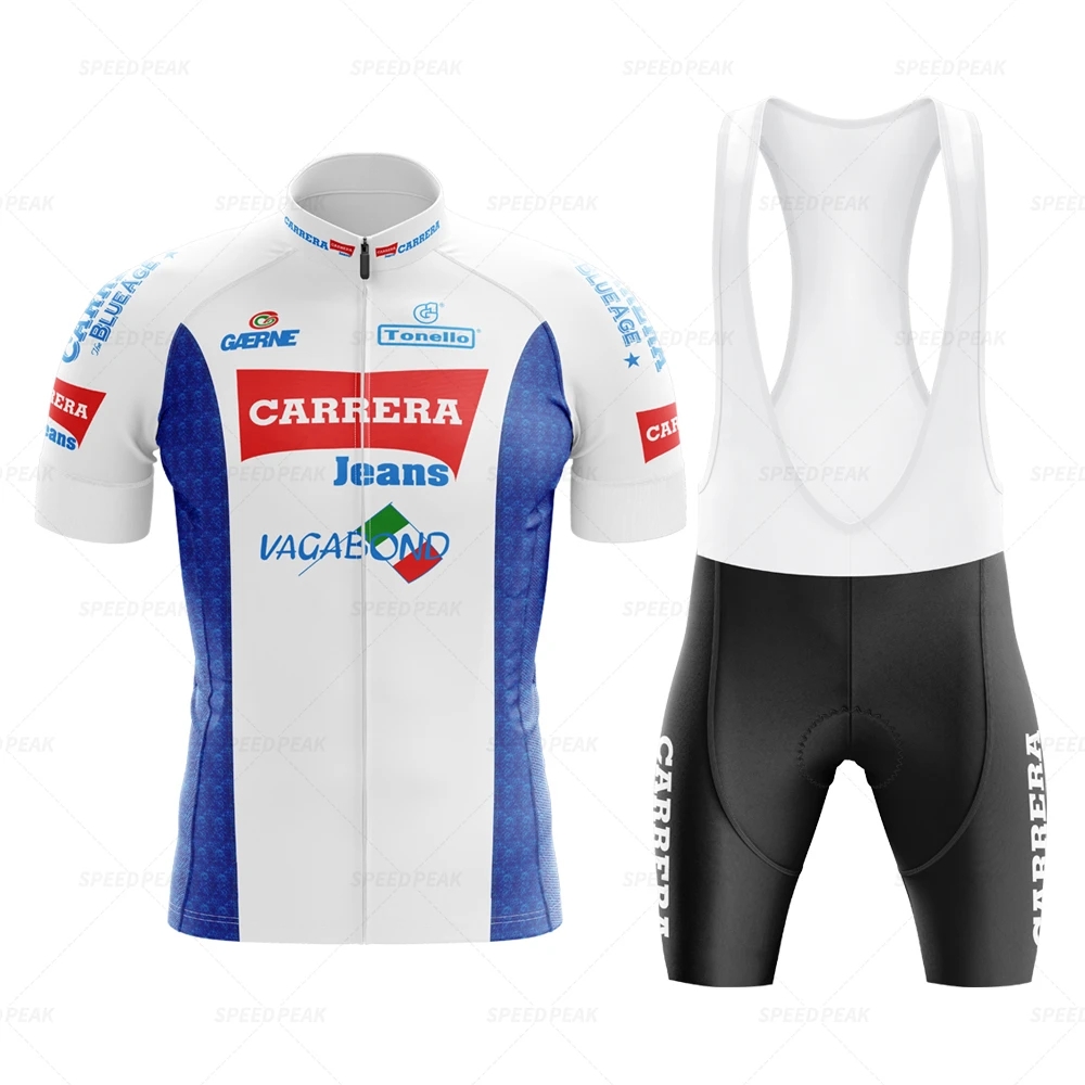 2024 New Carrera Cycling Jersey 19D Bike Shorts Set Ropa Ciclismo Mens Summer Quick Dry Cyching Maillot Bottom Clothing