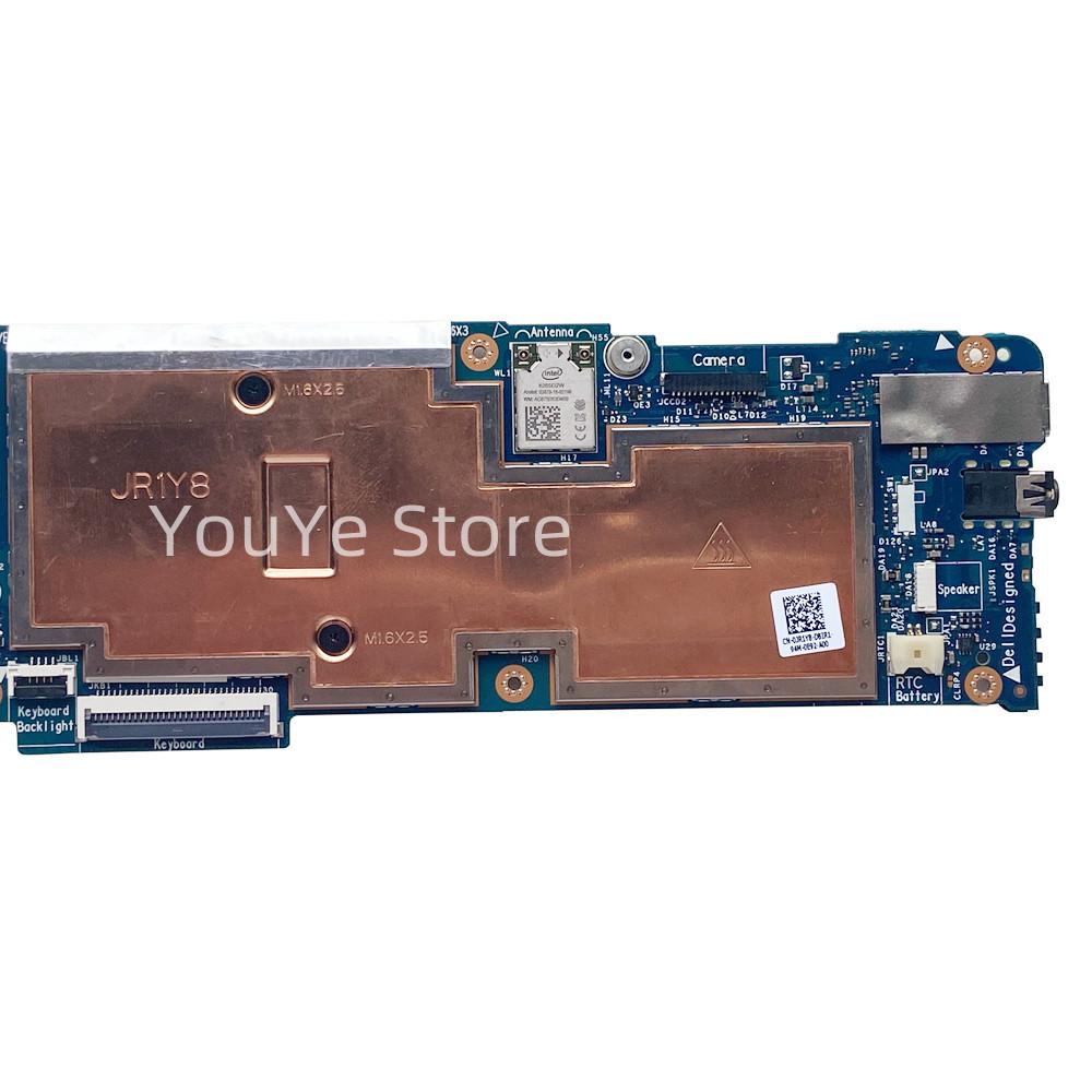 Carte mère pour Dell XPS 13 9365 carte mère d'ordinateur portable avec i77y75 CPU 16GB RAM LAD781P CN 0T10JP / 0VP9G1 / 066YYK 100% Navire rapide testé Fast