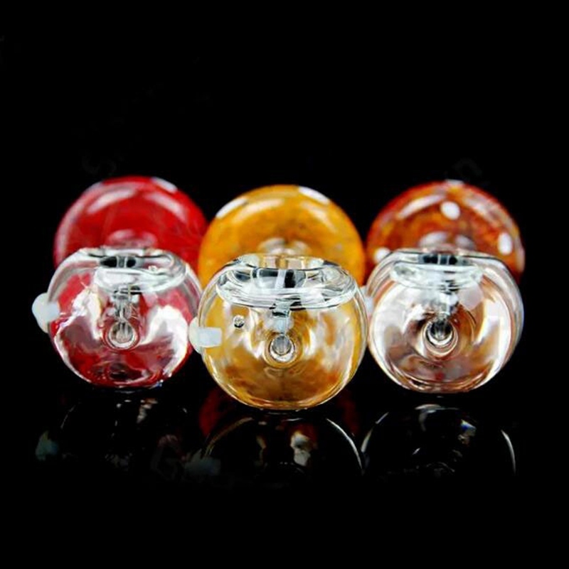 Colorful Mushroom Style Freezable Liquid Pyrex Thick Glass Hand Pipes Portable Dry Herb Tobacco Spoon Bowl Handpipes Handmade Smoking Filter Cigarette Holder DHL