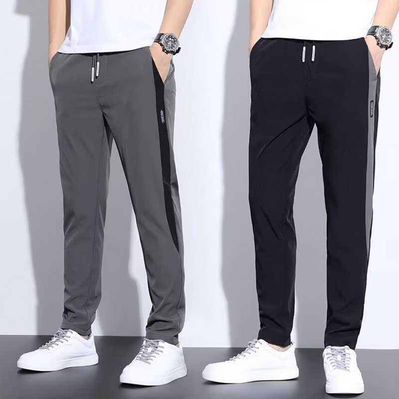 Hommes de glace soie cheval de Troie été séchage rapide Gym pantalons de sport mince solide mode poches décontracté droit Pantalon P230529