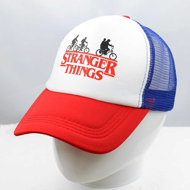 Snapbacks Stranger Things Season 4 Cosplay Complay Cap Dustin Baseball Cap ретро -сетчатые сетчатые шляпы регулируемые взрослые унисекс Hip Hop Hat G230508