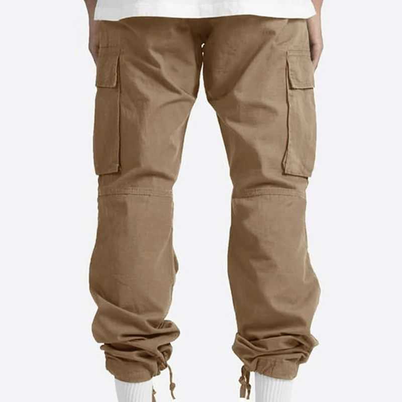 Pantalons pour hommes Nouveau jogging populaire taille élastique lavable coupe décontractée mi-hauteur cargo mince pantalon de sport pour hommes P230529