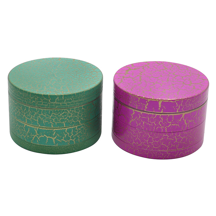 Pipe à fumer New Crack Paint Smoke Grinder 4 couches 63mm Creative Texture Matte Zinc Alloy Smoke Grinder