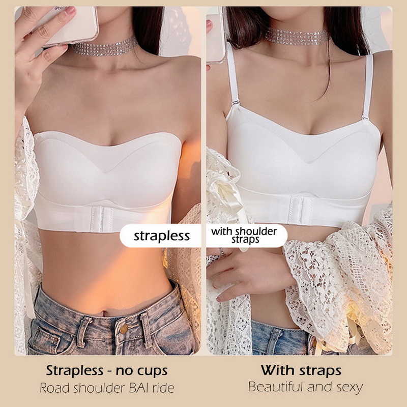 Bras бесшовные невидимые Tube Top Top Женская без бретелек беспроводной свадебное свадебное белье сексуальное нижнее белье P230529