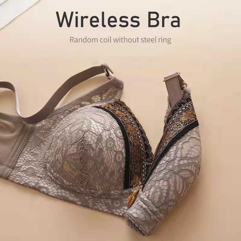 BRAS Nya trådlösa kvinnors överdimensionerade push-up Bekväm fast färg Fashionable BH med borrat dekoration P230529