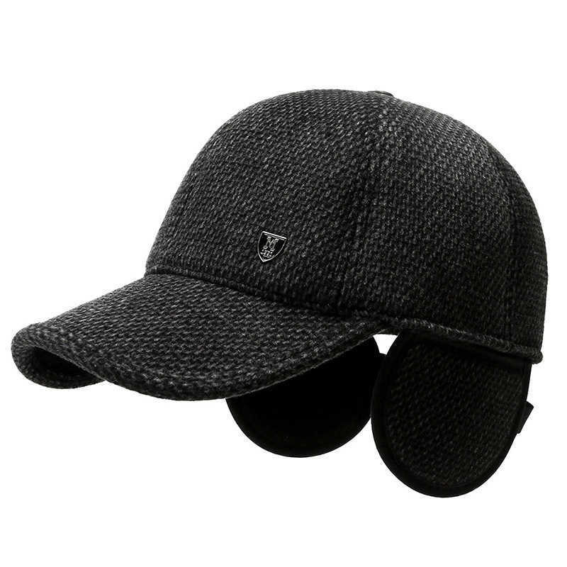 Snapbacks Winter middle-aged and elderly protection baseball cap thick wool winter old man's warm hat G230529