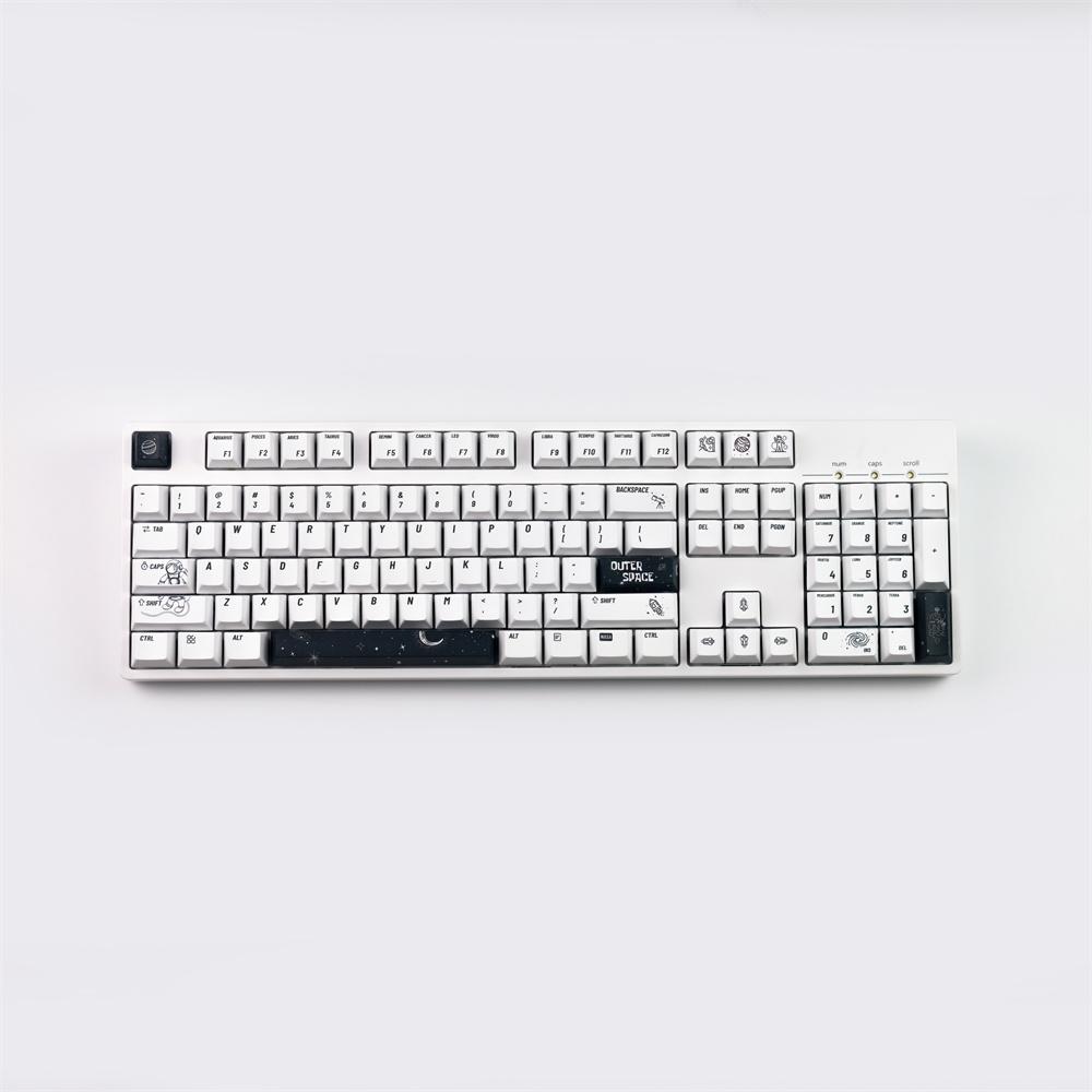 COMBOS PBT Space Man KeyCap Minimalist Bianco Black 140 Chiavi Profilo di ciliegia keycap tiesubbate tastiera da gioco mechinacale
