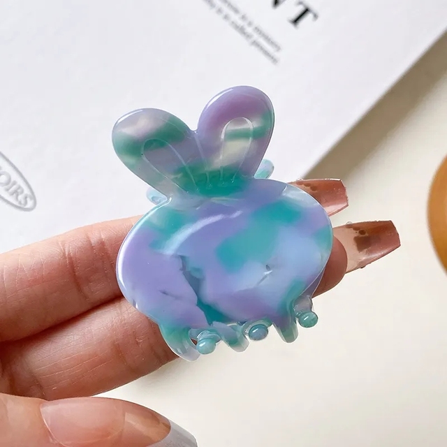 2023 neue Nette 3,7 CM Kleine Kaninchen Bunny Acetat Haar Klaue Clips Schöne Pony Seite Clip Haar Zubehör Für Frau mädchen