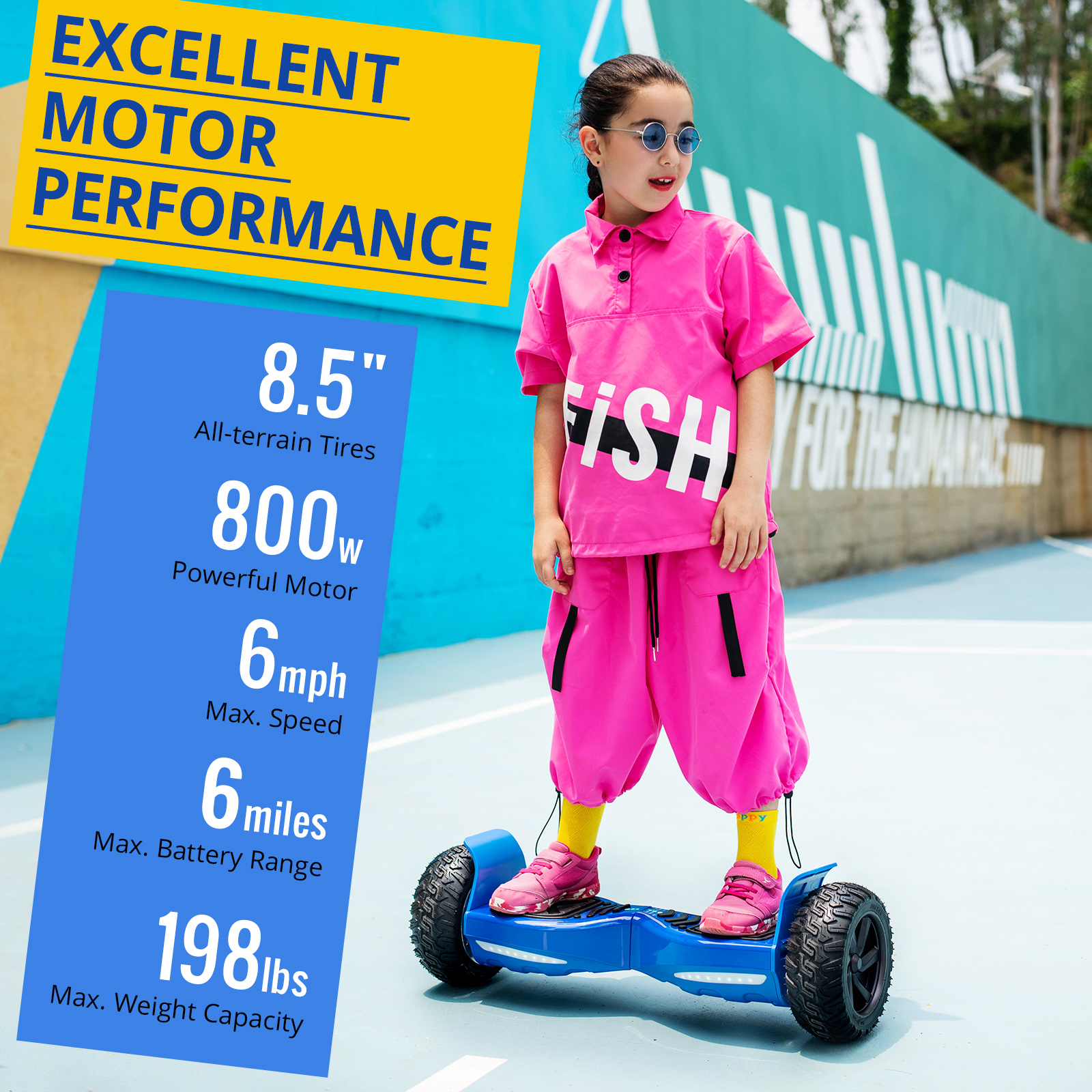 Hoverboard 8,5 pouces Scooters électriques tout-terrain auto-équilibrés tout-terrain Hover E-Scooter Board Bluetooth pour enfants adultes