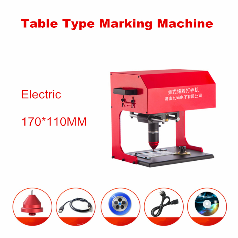 Metall-Namensschild-Markierungsmaschine, 170 x 110 mm, Touchscreen-Steuerung, elektrische pneumatische Beschriftungsmaschine