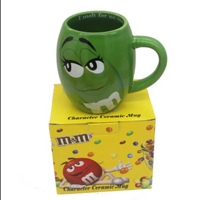 2023Top 600mL m&m Beans Coffee Mugs Tea Cups and Mugs Cartoon Cute Expression Mark Large Capacity Drinkware Christmas Gifts