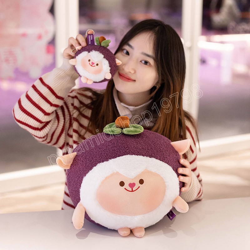 11/35 cm Kawaii mangoustan agneau Peluche poupée mignon Simulation plante oreiller peluche peluche pour enfants filles cadeaux d'anniversaire