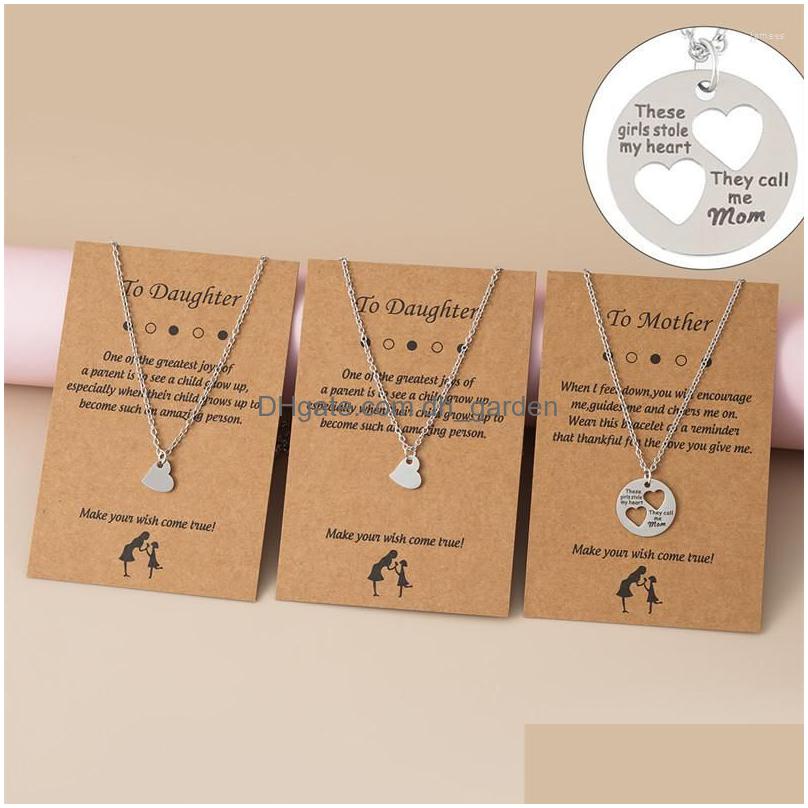 pendant necklaces tulx 3pcs stainless steel love heart necklace mother daughter for women girl family mom jewelry