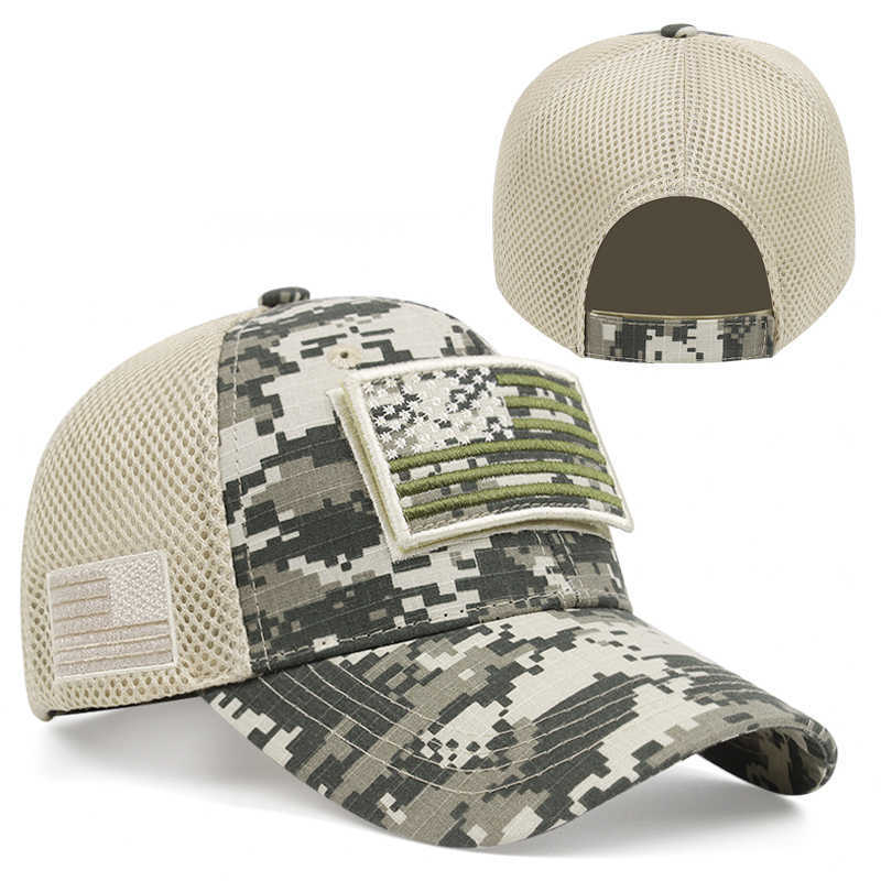 Snapbacks Nouveau coton drapeau américain casquette de baseball hommes camouflage sport hip hop visière extérieur réglable chapeau de soleil pour femmes G230529