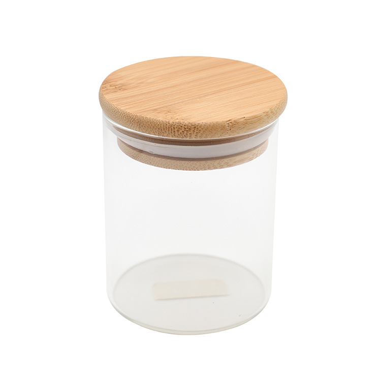 Smoking Pipes Wholesale Wood Cap Sealed Glass Cans Transparent Glass Bottles Storage Cans Fashion