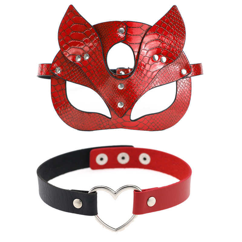 20% OFF Ribbon Factory Store Sexy Poly Leather anel feminino vermelho e skin cat slave nega a máscara de carnaval