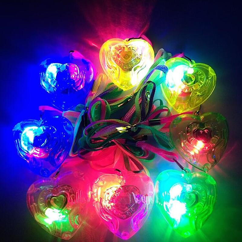 Star Heart Led Light Up Toys Necklace Cioncant Kids Glow Gift Giocattolo giocattolo Carnival Party Favore Navigad Compleanni