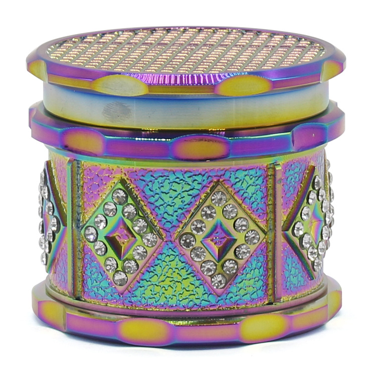 Rökning Rör Nytt 4-lagers zinklegering Cigarettslipare 63mm Diamond Inlaid Diamond Dazzling Color Metal Cigarette Sharpener Set