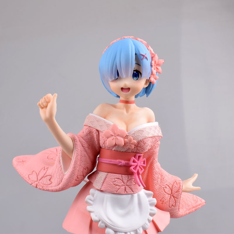 Roliga leksaker anime re liv i en annan värld än noll rem kimono pvc action figur japansk anime figur samlingsmodell leksaker