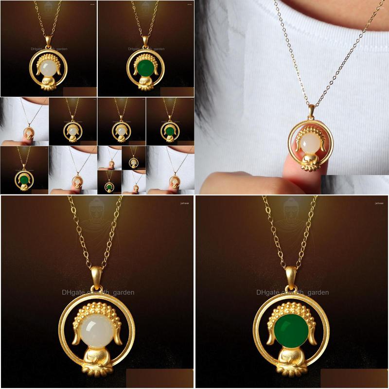 Anhänger Halsketten Religiöse Accessoires Sakyamuni Halskette für Frauen Buddhistischer Schmuck Drop Lieferung Anhänger Dh7Nl