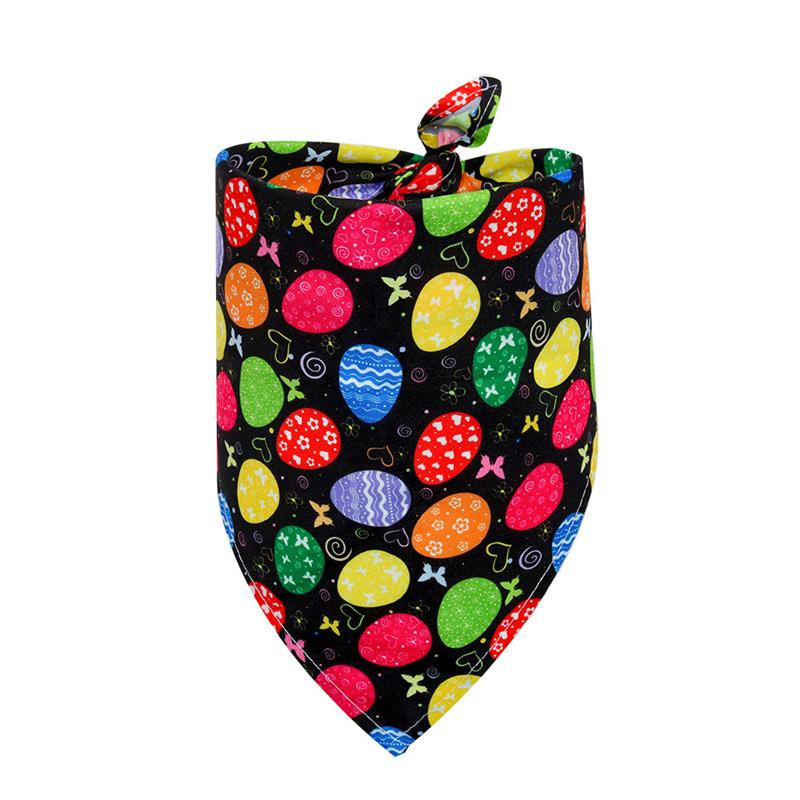 Easter Pet Dog Bandana Cat Puppy Kerchief Cute Easter Rabbit Egg Printed Triangle Scarf Pet Neckerchief Dog Saliva Towel