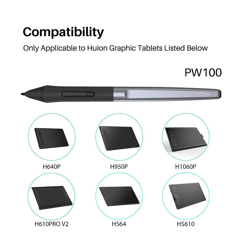 Tabletten voor HUION PW100 BatteryFree Stylus voor HS64 HS610 H640P H950P H1060P H1161 H610PROV2 H320M Grafische tablet Digitale pen