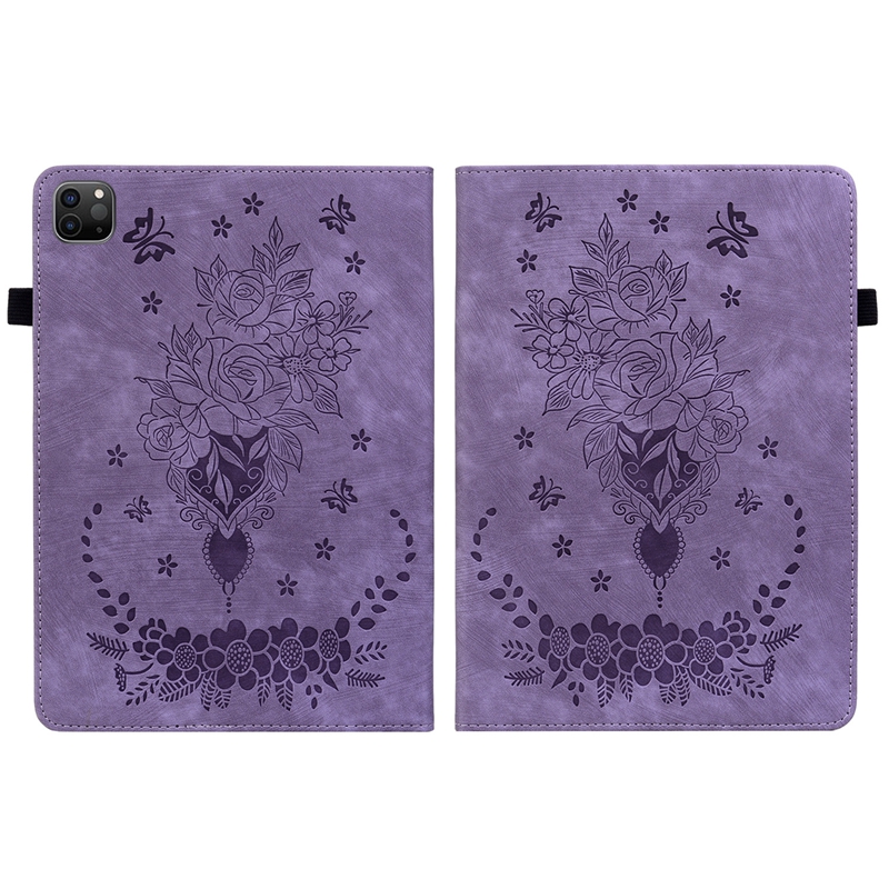 Imprint Flower Butterfly Ledertasche für iPad 10.9 10.2 11 10.5 Mini 6 1 2 3 4 5 iPad Air 7 8 9 9.7 Pro Retro Fashion Wallet Frame Pocket ID Card Slot Holder Flip Cover Pouch