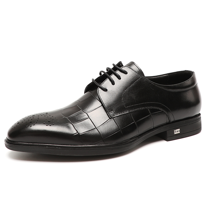 Krokodilmönsterskor för män formella äkta läder eleganta klänningskor män svart brun spetsar bröllop casual oxford skor