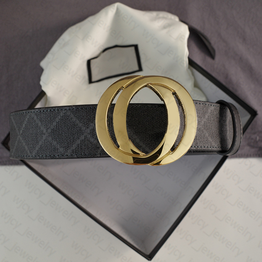 Designer Belt Luxury Mens Genuine Leather Belts Cowskin for Man Woman Smooth Buckle Gold Sliver Black Color Letters Plaid Fashion Design