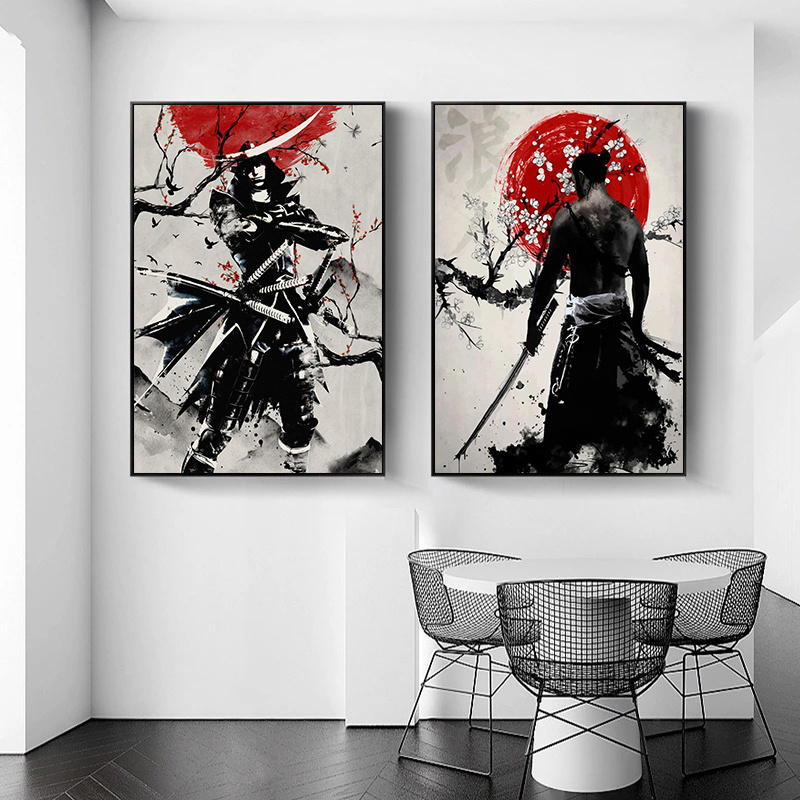 Poster e stampe di pittura giapponese Giappone Samurai Art Canvas Painting Anime Wall Art Pictures for Living Room Home Decor