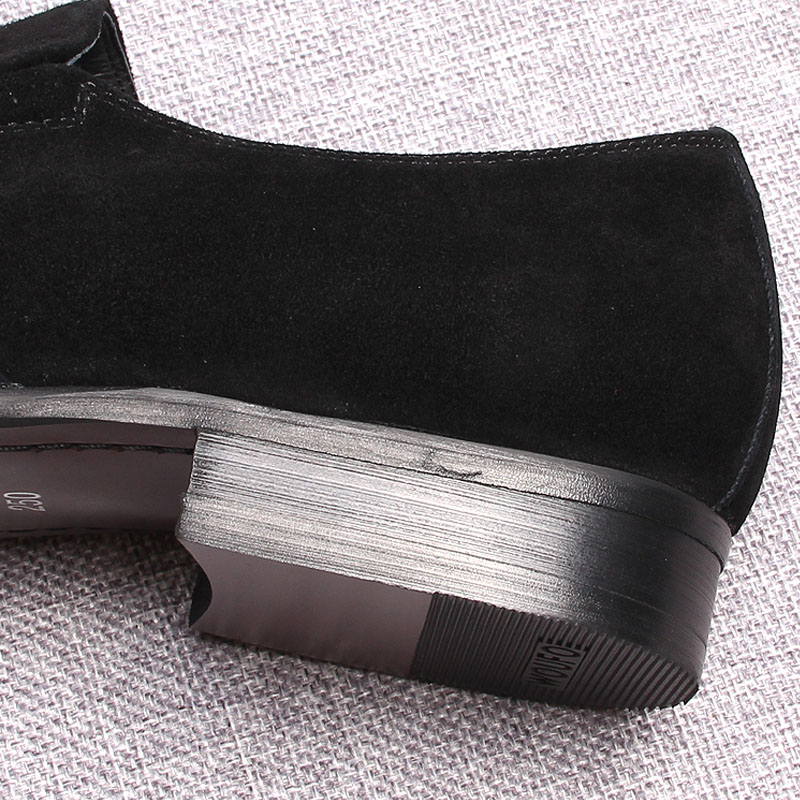 Mocasín de gamuza clásico negro azul para hombre, zapatos de vestir de boda sin cordones hechos a mano de cuero genuino, zapatos formales de fiesta para hombres