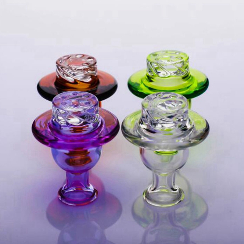 Neueste Rauchen bunte Pyrex dickes Glas handgemachte Hut Stil Blase Carb Cap Nägel Dabber Bongs Bohrinseln Shisha Shisha Wasserpfeife Bubbler Spitze Zubehör DHL