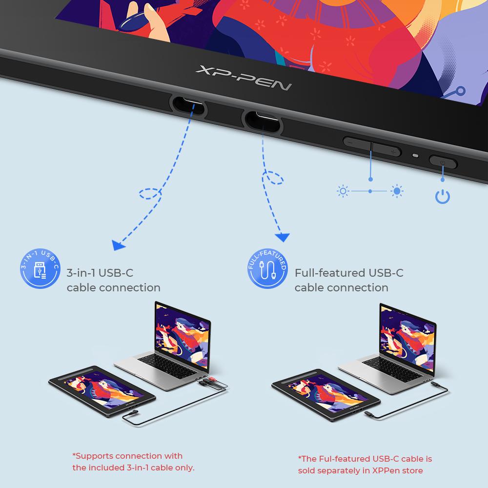 Tabletter XPPen Artist 13 2nd Gen Graphic Tablet Monitor med 130% SRGB 9 genvägstangenter 13,3 tum Pen Display Support Android Windows Mac