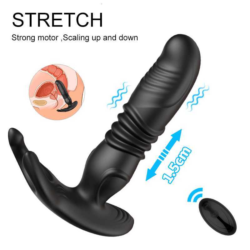 Próstata telescópica sem fio para homens vibrador anal vibrador galo bloqueio masculino masturbador buttplug adultos mulheres