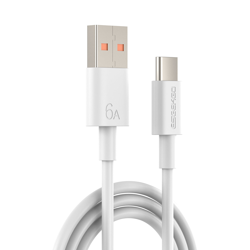 ESEEKGO 6A 100W Type C Super Fast Charging Cable USB C Quick Charge Data Cable 1M 2M 3M Charging Cord For Samsung Xiaomi Huawei