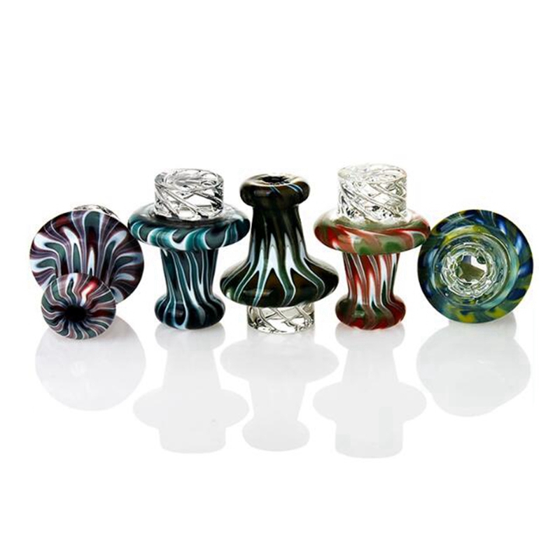 Rauchen bunte USA Perücke Wag dickes Glas handgemachte Hut Stil Bubble Bowl Carb Cap Nägel Dabber Bongs Wachs Bohrinseln Shisha Shisha Wasserpfeife Bubbler Tip DHL