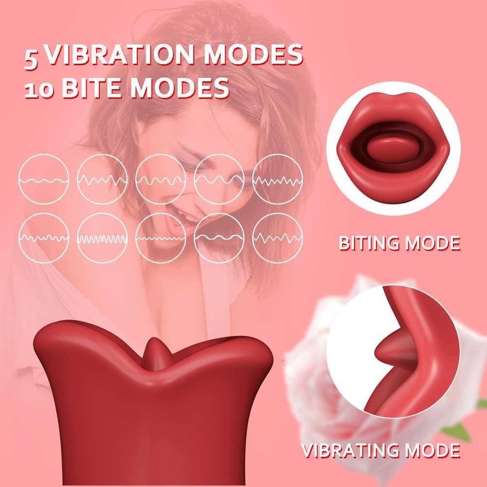 Masseur clitoridien léchant la langue vibrateurs Oral pour les femmes Rose bouche Clitoris stimulateur mamelons Messager masturbateur féminin