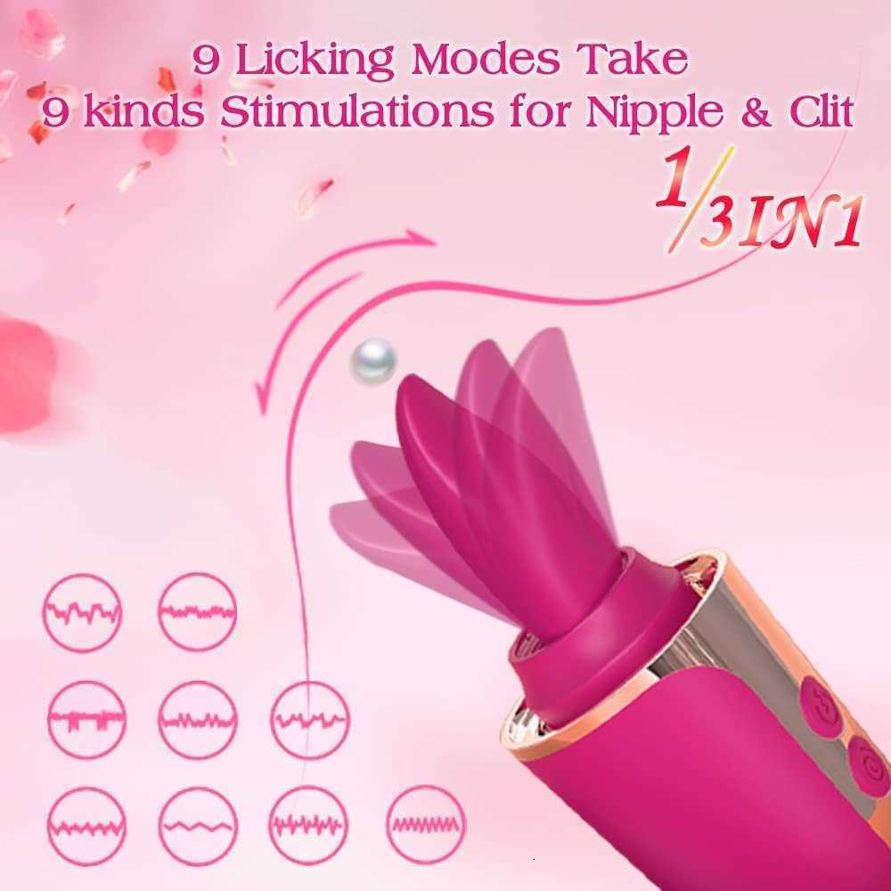 3 in Clitoral Licking Sucking for Women g Spot Dildo Vibrator Tongue Oral Vibrating Adult Stimulator Personal