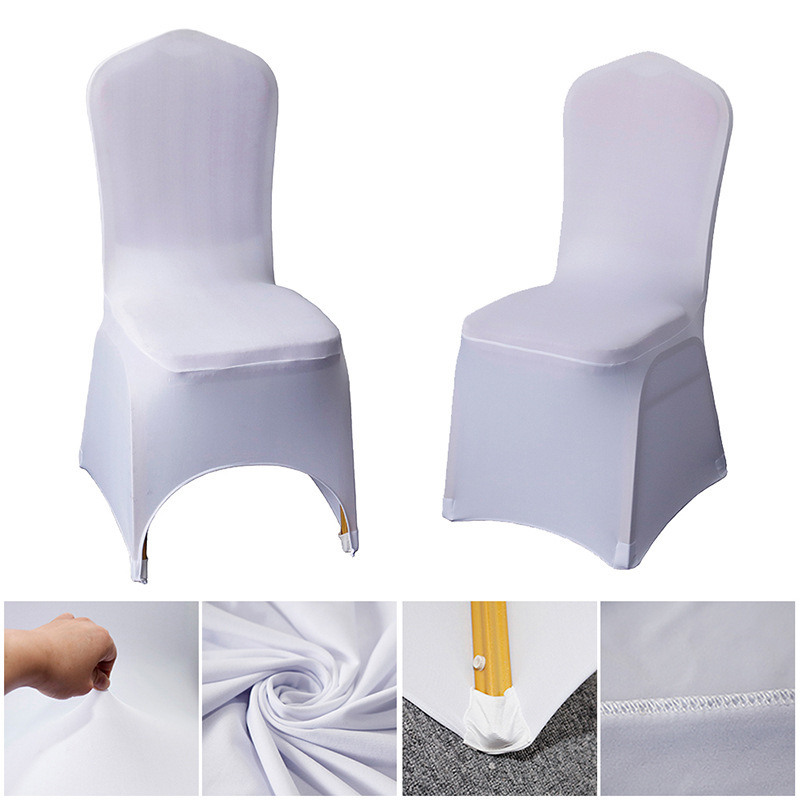 結婚式の宴会の椅子は、結婚式のための普遍的な白いスパンデックスカバー宴会の誕生日ホテルディナーパーティー用品カバー