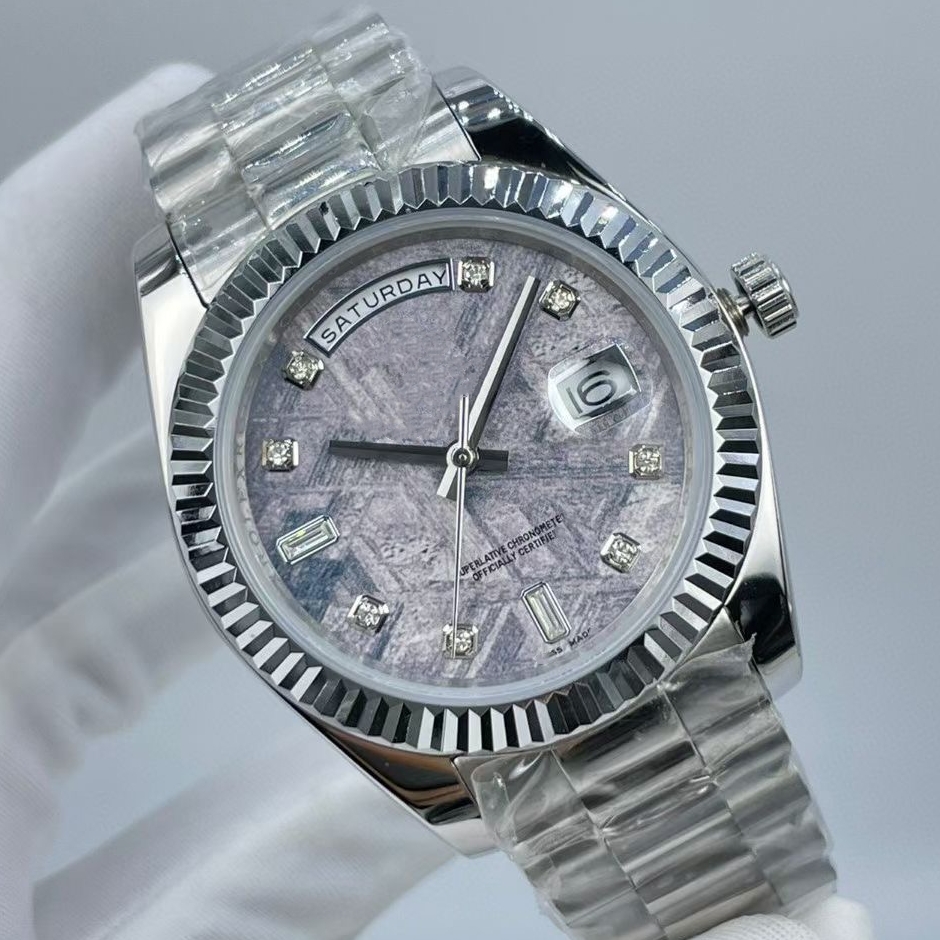 Lüks Tasarımcı İzler Yüksek Kaliteli Erkek Diamond Watch Buzlu Moissanite Otomatik Datejust Erkekler SS MONTRE259V