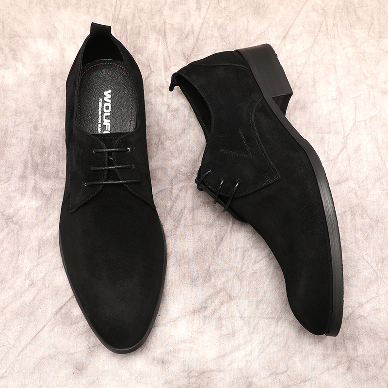 Erkekler deri resmi iş ayakkabıları gerçek deri lüks elbise ayakkabıları erkek siyah kahverengi dantel yukarı düğün erkek süet oxford ayakkabı