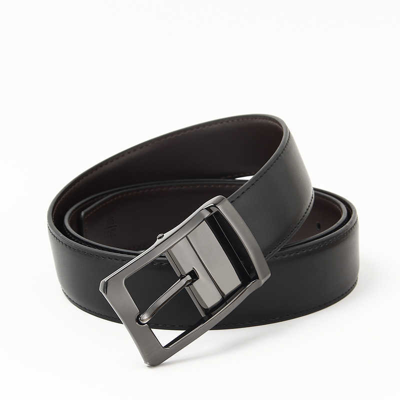 Ceinture homme cuir réversible boucle rotative deux en un large et haute G230529