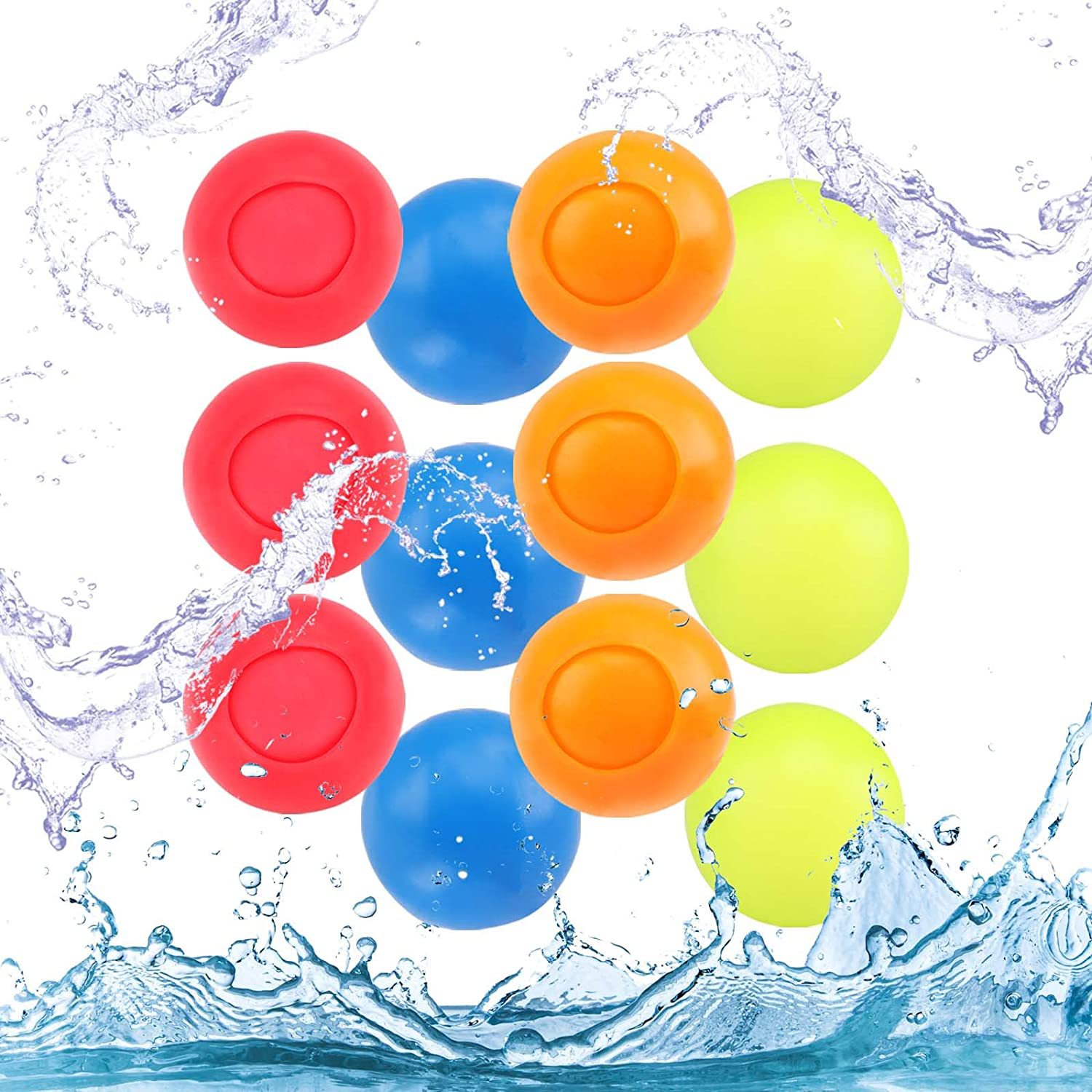 Ballons d'eau réutilisables, bombes à eau auto-scellantes à remplissage rapide, boule d'éclaboussure d'eau en Silicone souple pour jeux d'eau en plein air