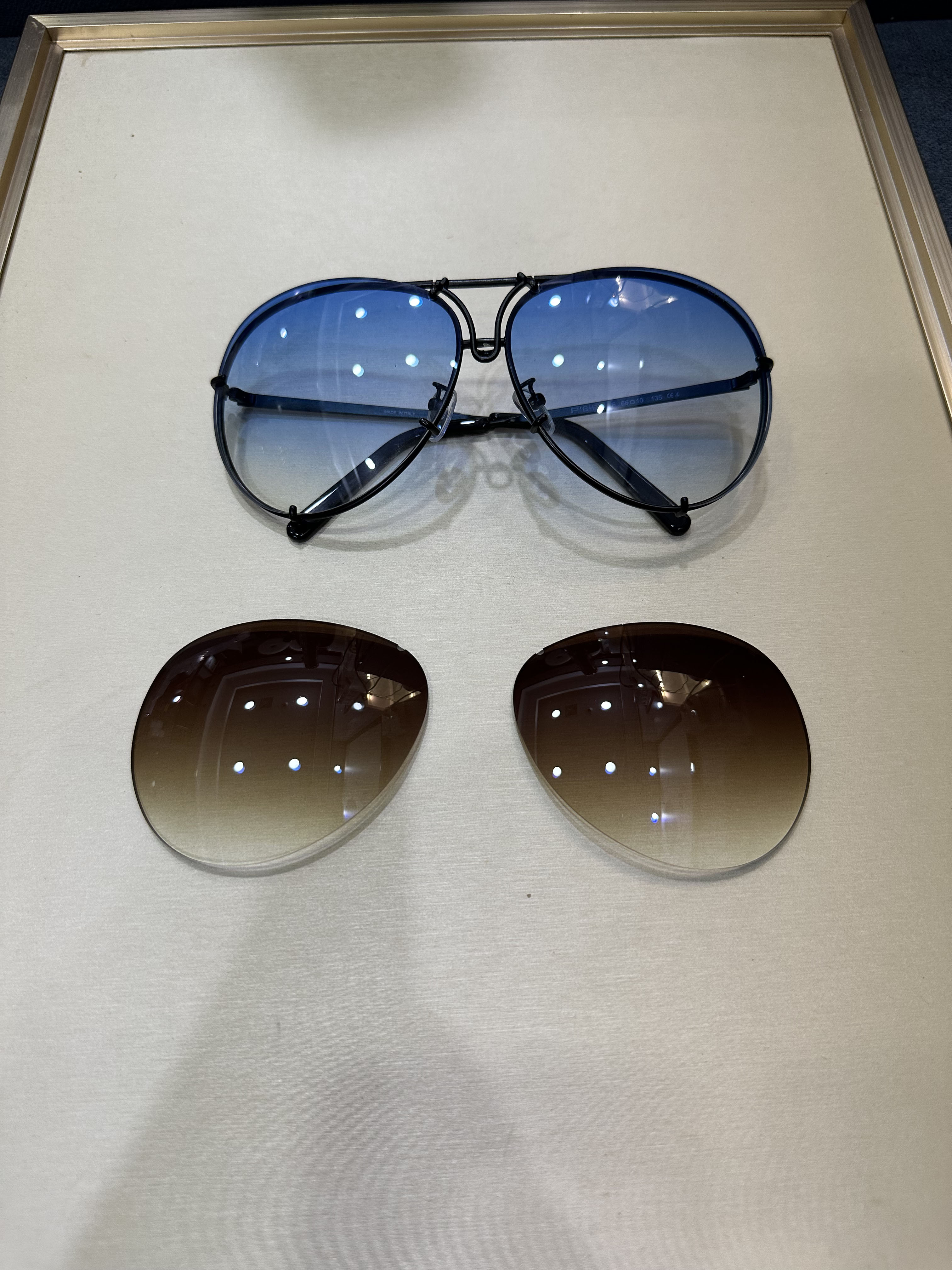 カーブランドCarerras Sunglasses P8478エクストラレンズ交換車ブランドのミラーレンズパイロットフレーム