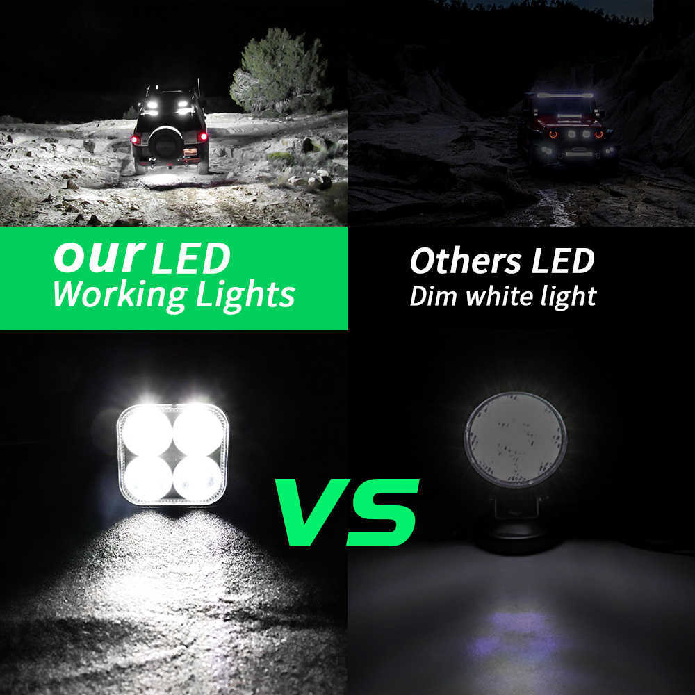 Nouveau voiture LED Mini lumière de travail super lumineuse constante et stroboscopique 4LED projecteur 9-30V lumière auxiliaire modifiée phare de moto