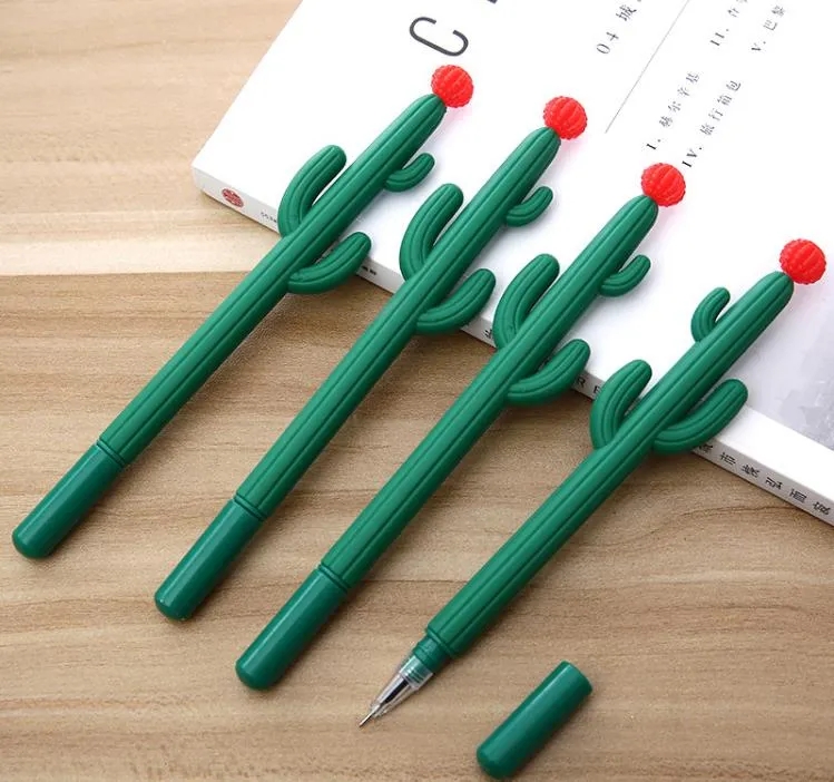 Cactus Gel Pen School Office Signature Pen لطيف التصميم الإبداعي الطالب كتابة شخصية قرطاسية شحن مجاني