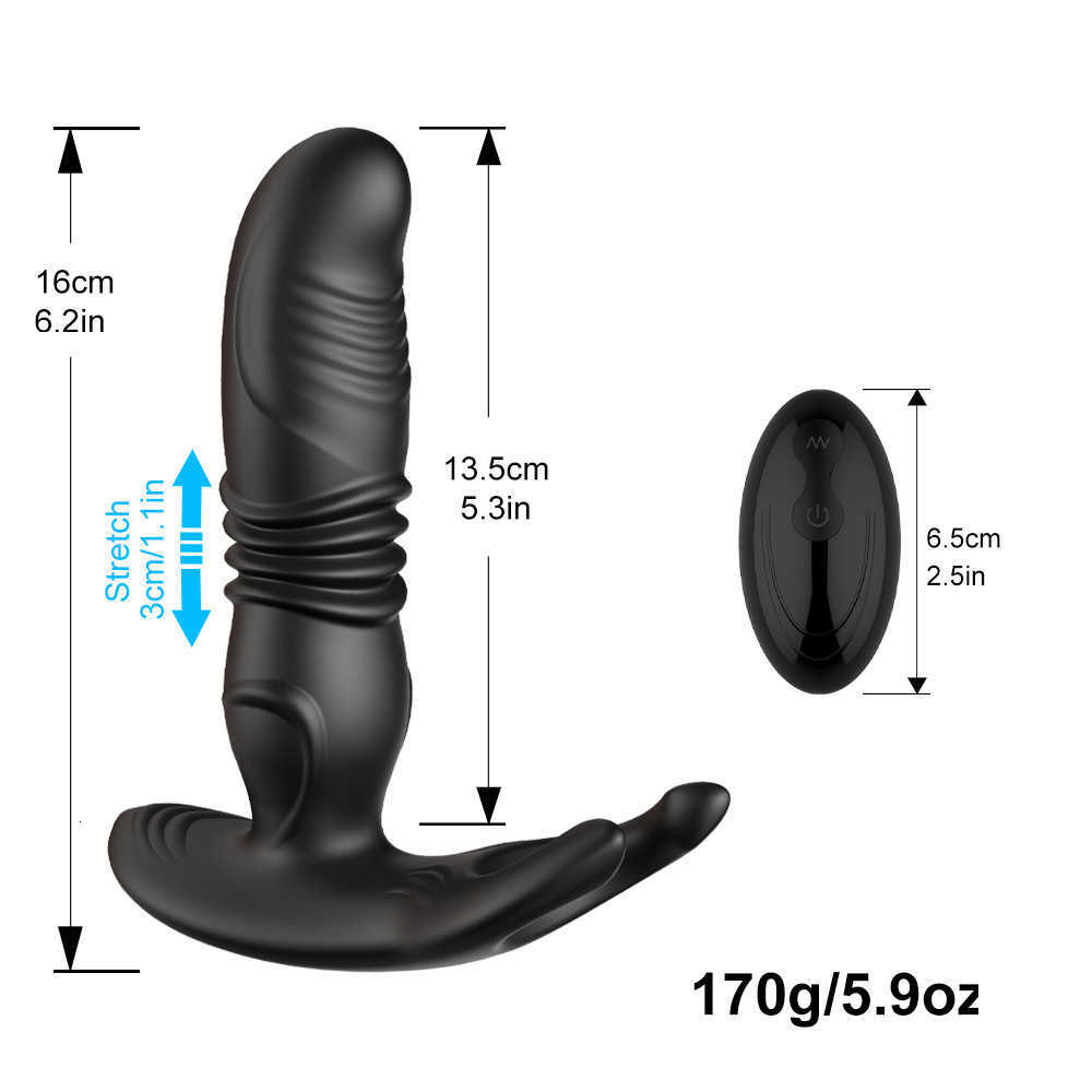 Próstata telescópica sem fio para homens vibrador anal vibrador galo bloqueio masculino masturbador buttplug adultos mulheres