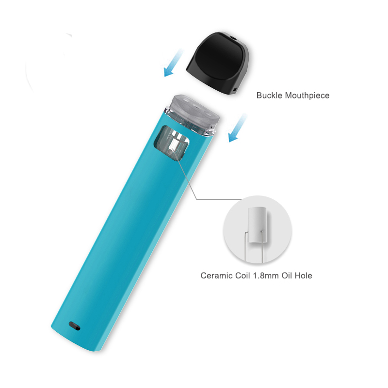 Stylo à dosette jetable Foaio MN2 sans bouton, batterie rechargeable de 500 mAh, dosette en céramique de 2 ml pour huile épaisse