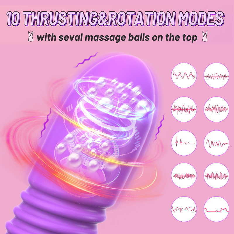 Massager Thrusting Vibrator Vrouwen Dildo Roterende Telescopische Anale Plug Afstandsbediening Vagina g-spot Massage Clitoris Stimulator